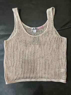 Future Collective Cream Crochet Tank Top size M